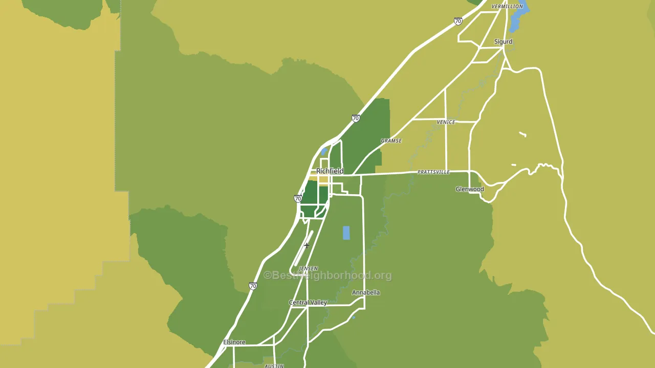 Richfield, UT block-group voter-turnout map