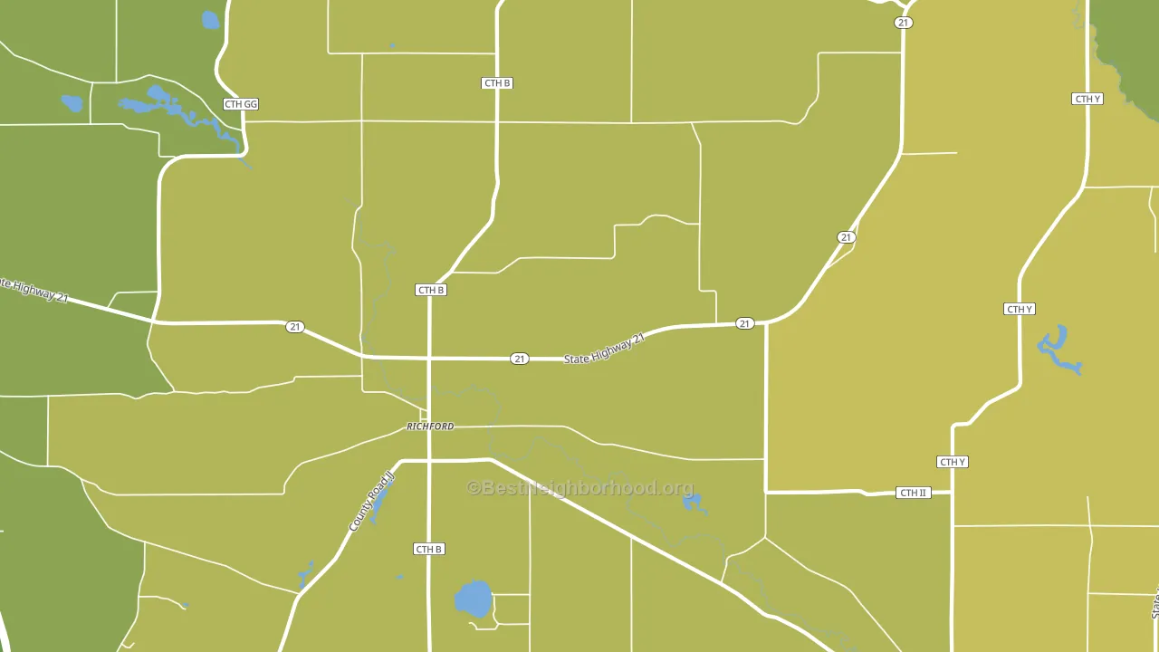 Richford, WI block-group voter-turnout map