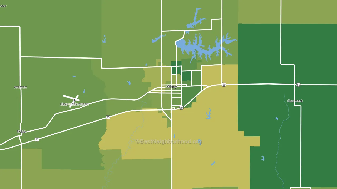 Richland County, IL block-group voter-turnout map