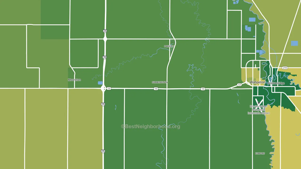 Richland County, ND block-group voter-turnout map