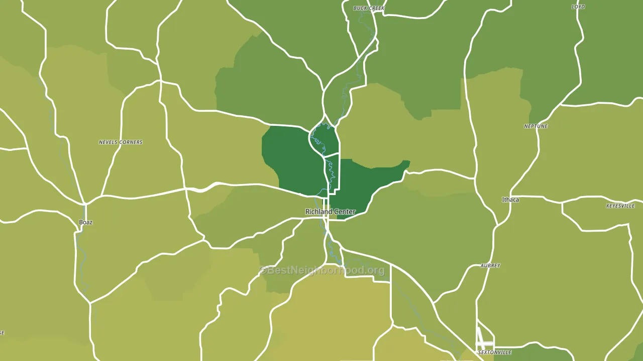 Richland County, WI block-group voter-turnout map
