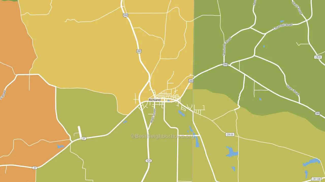 Richland, GA block-group voter-turnout map