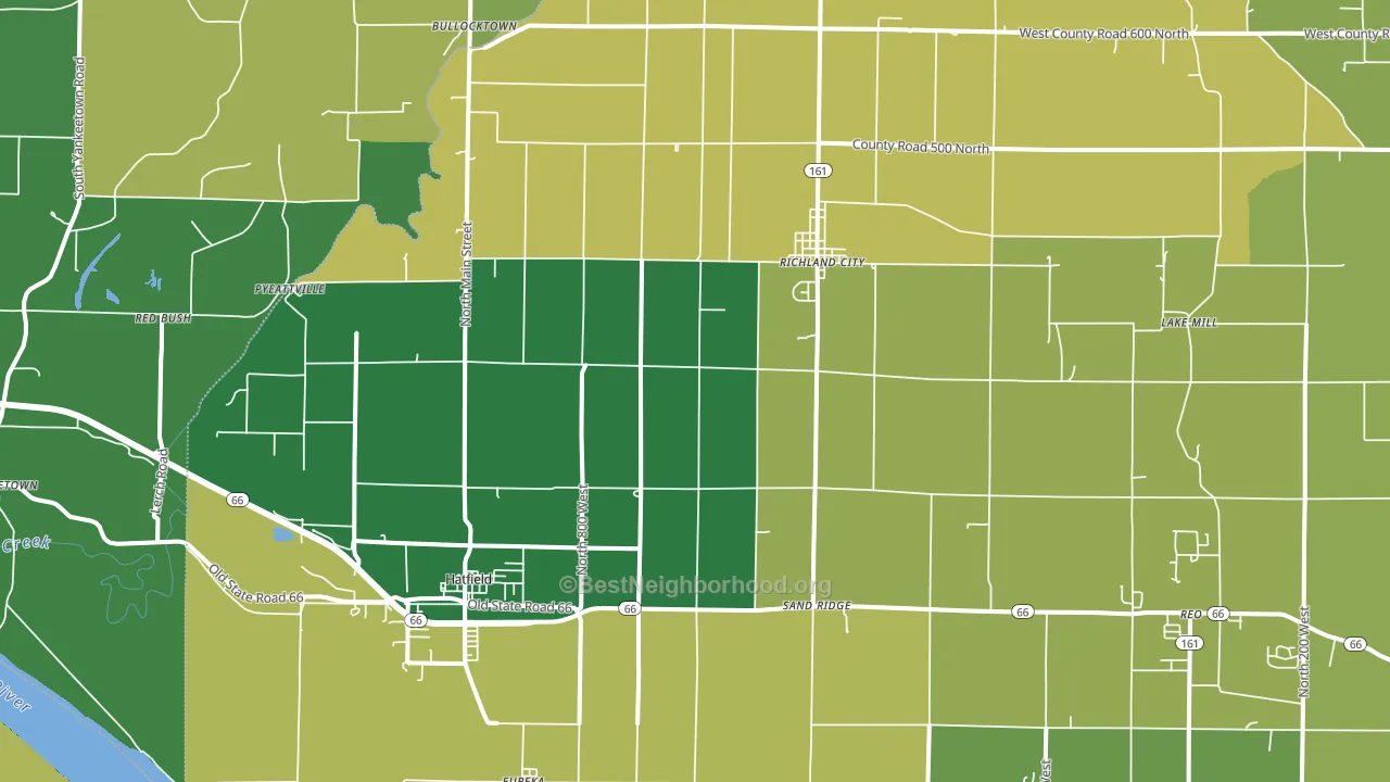 Richland, IN block-group voter-turnout map