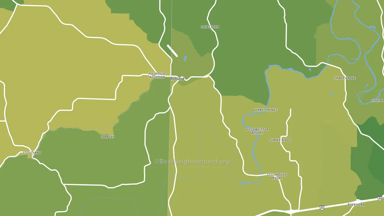 Richland, MO block-group voter-turnout map