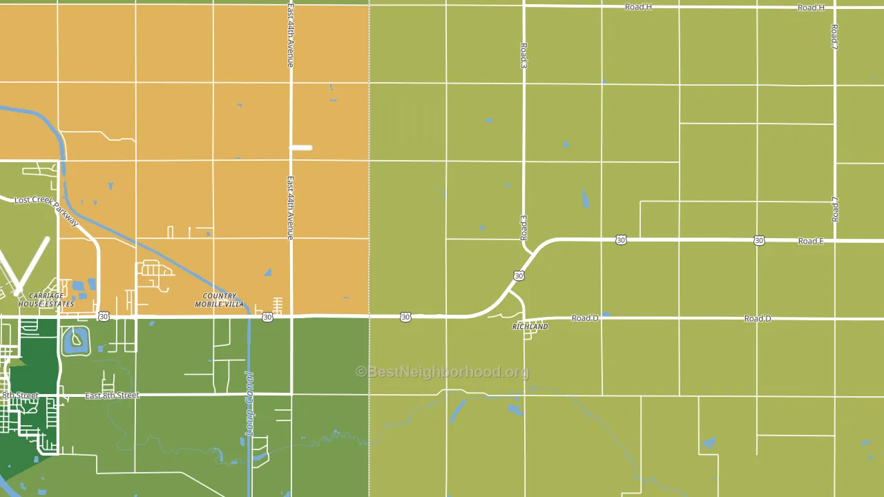 Richland, NE block-group voter-turnout map
