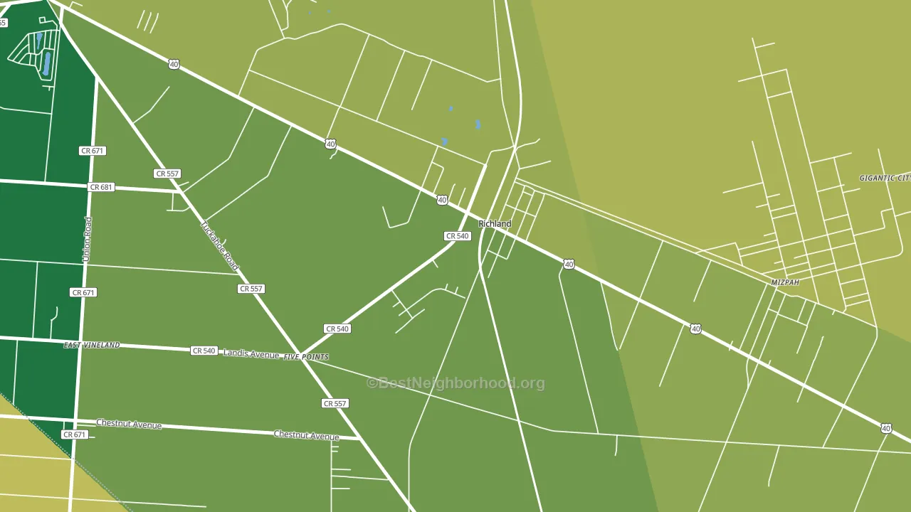 Richland, NJ block-group voter-turnout map