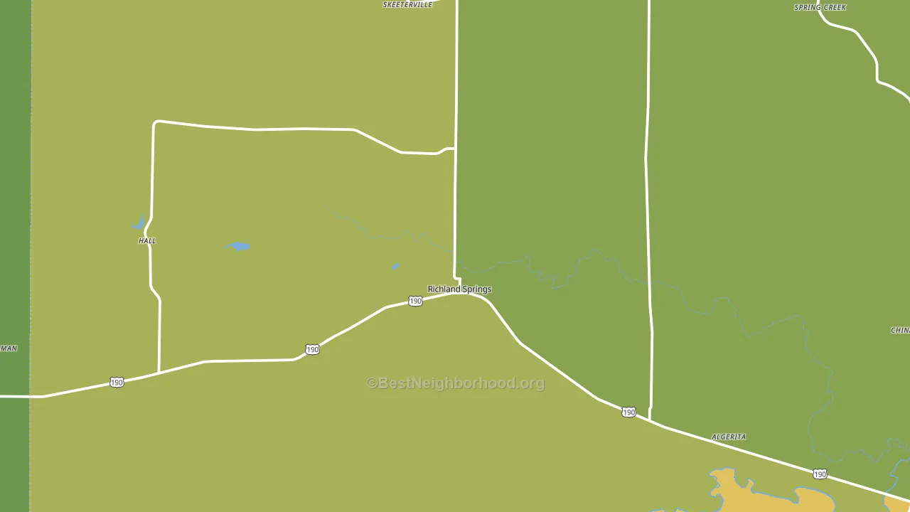 Richland Springs, TX block-group voter-turnout map