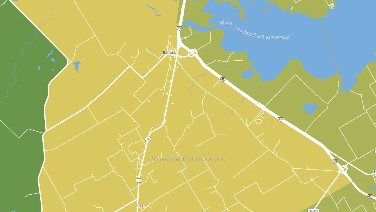Richland, TX block-group voter-turnout map