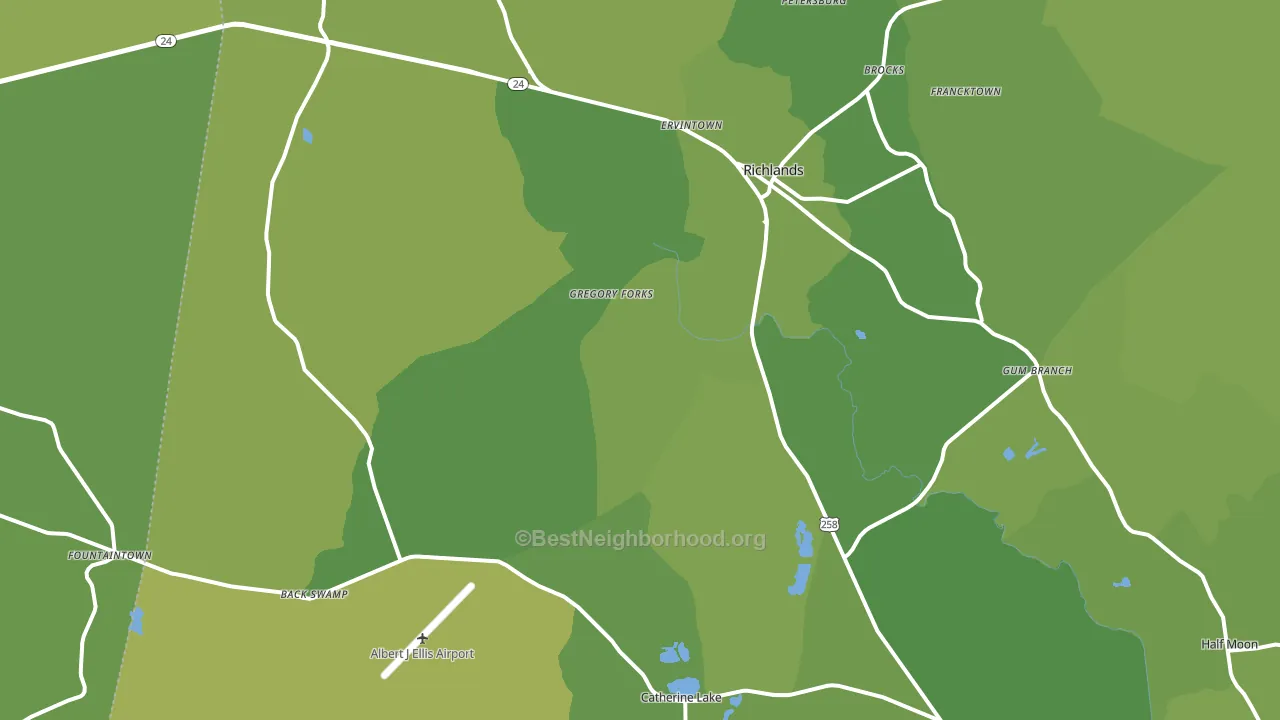 Richlands, NC block-group voter-turnout map