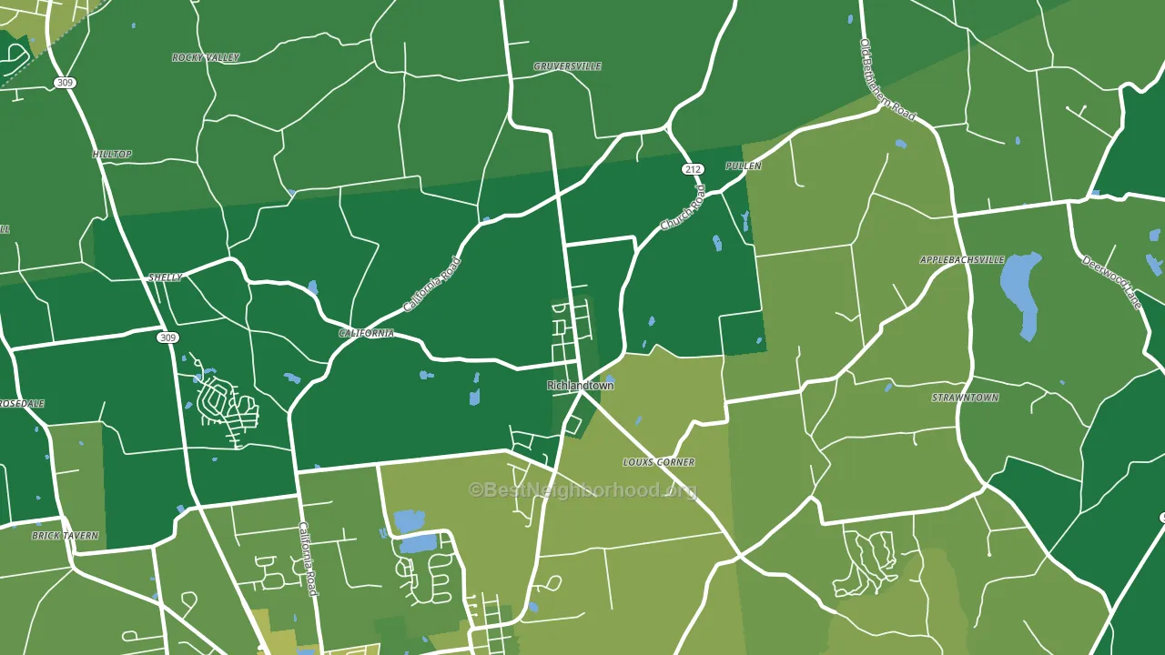 Richlandtown, PA block-group voter-turnout map