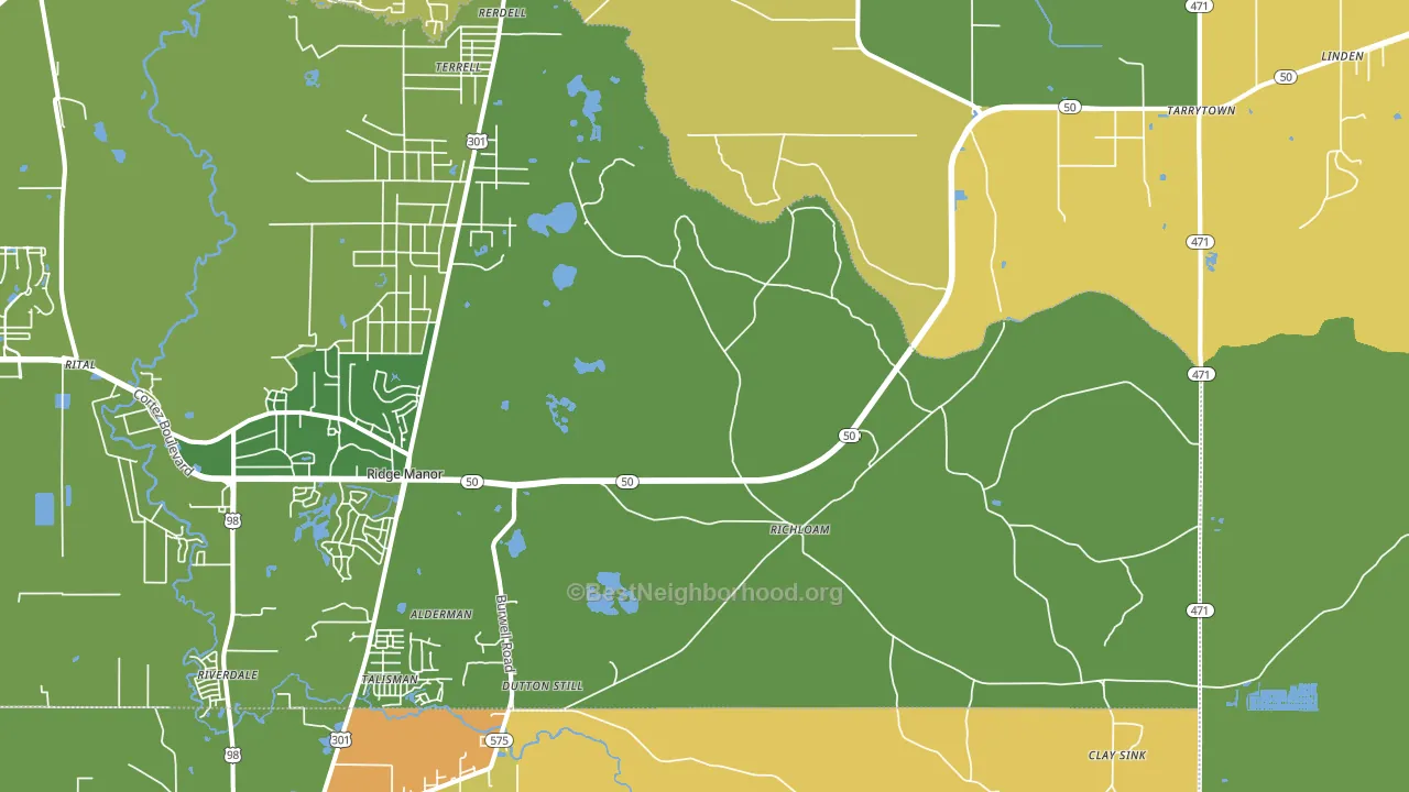 Richloam, FL block-group voter-turnout map