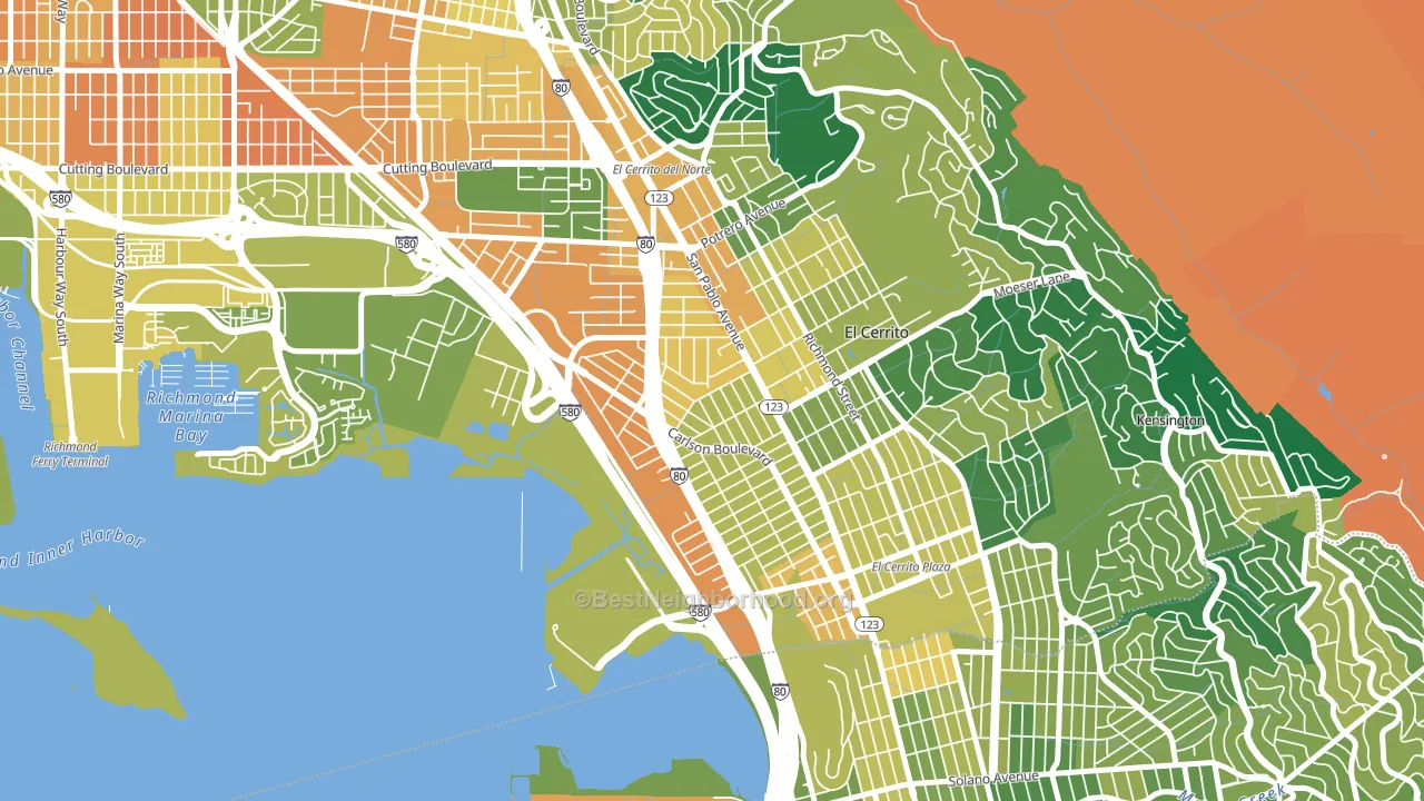Richmond Annex, Richmond, CA block-group voter-turnout map