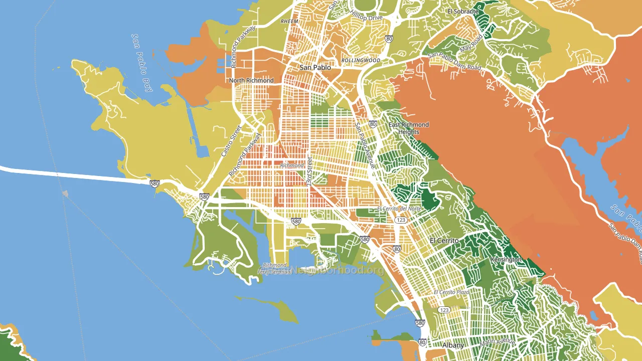 Richmond, CA block-group voter-turnout map