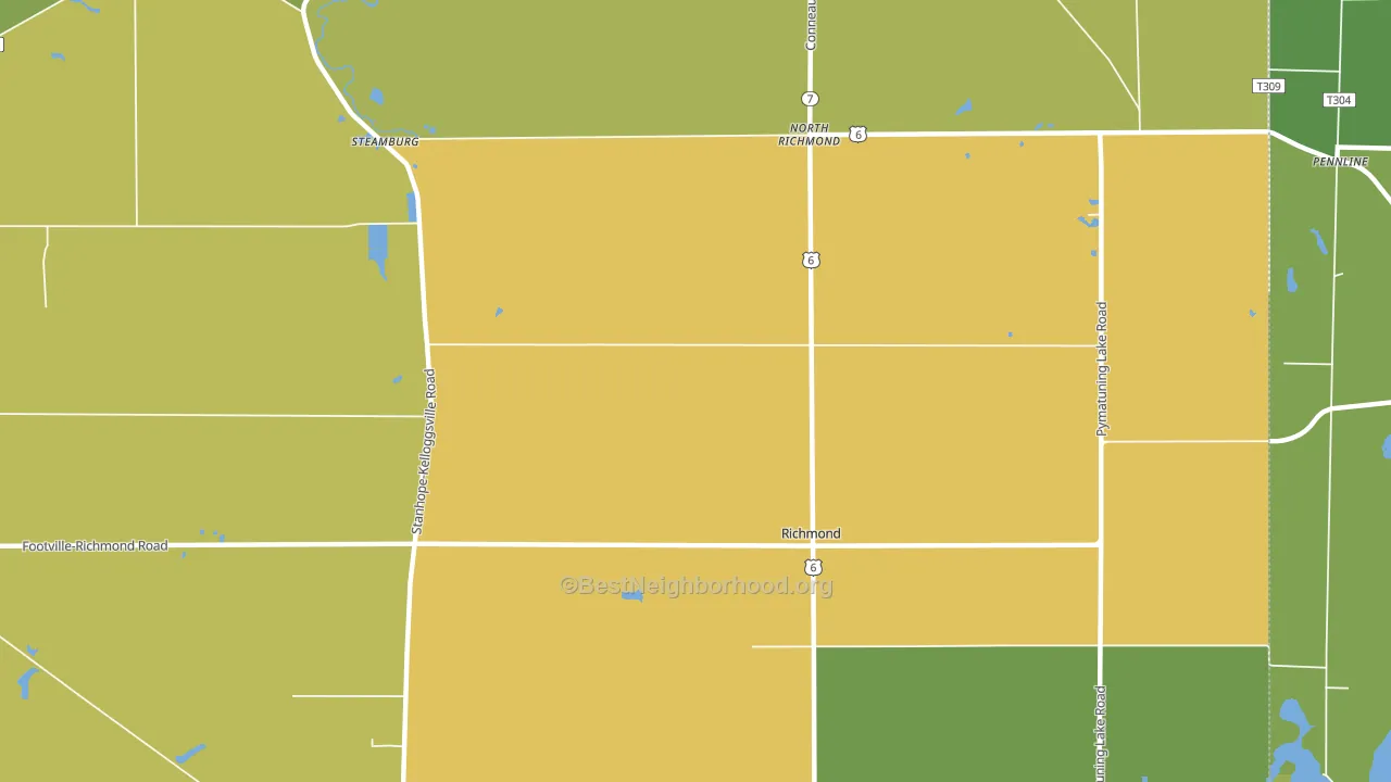 Richmond Center, OH block-group voter-turnout map