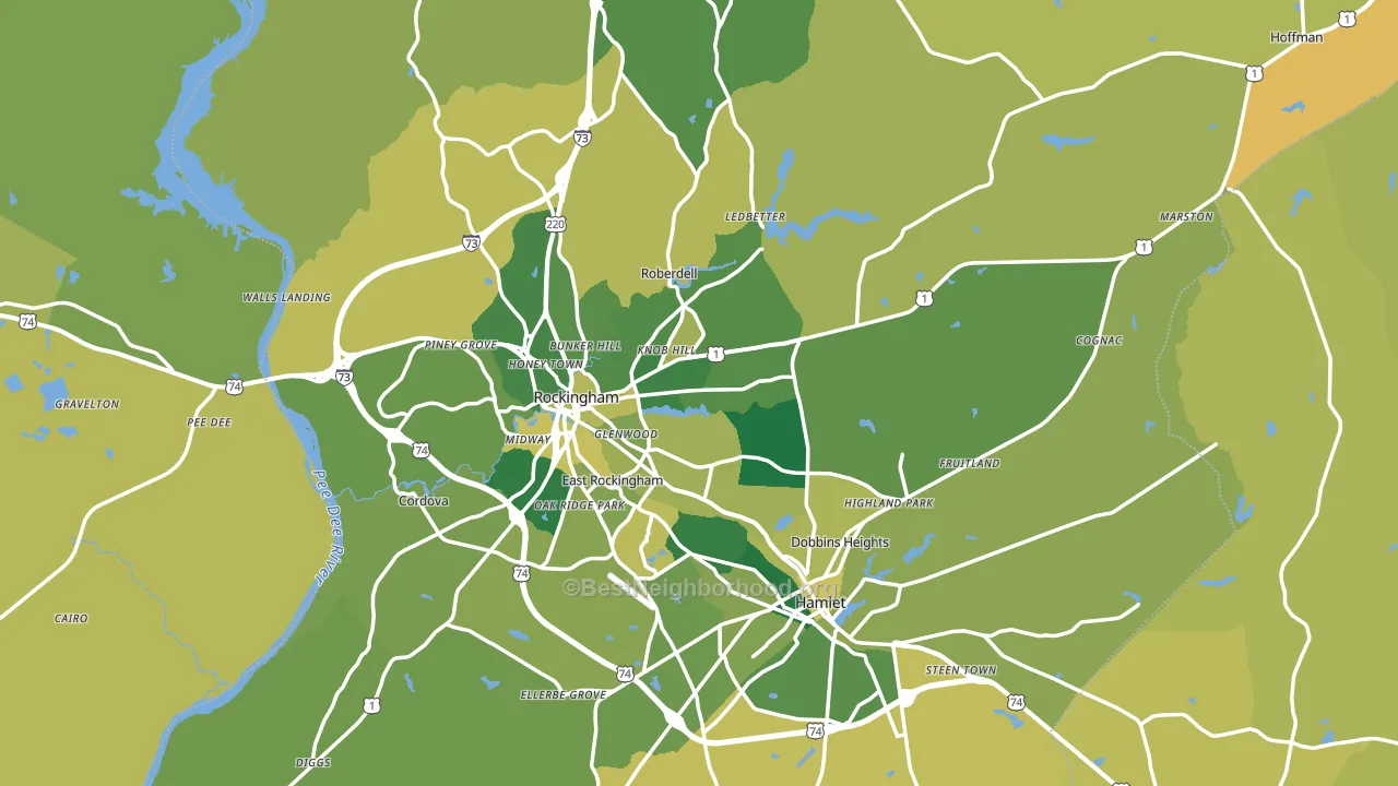 Richmond County, NC block-group voter-turnout map