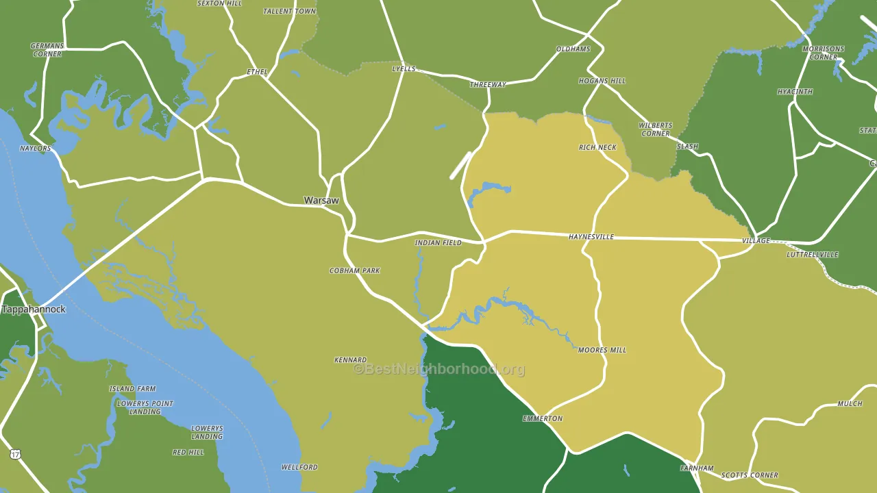 Richmond County, VA block-group voter-turnout map