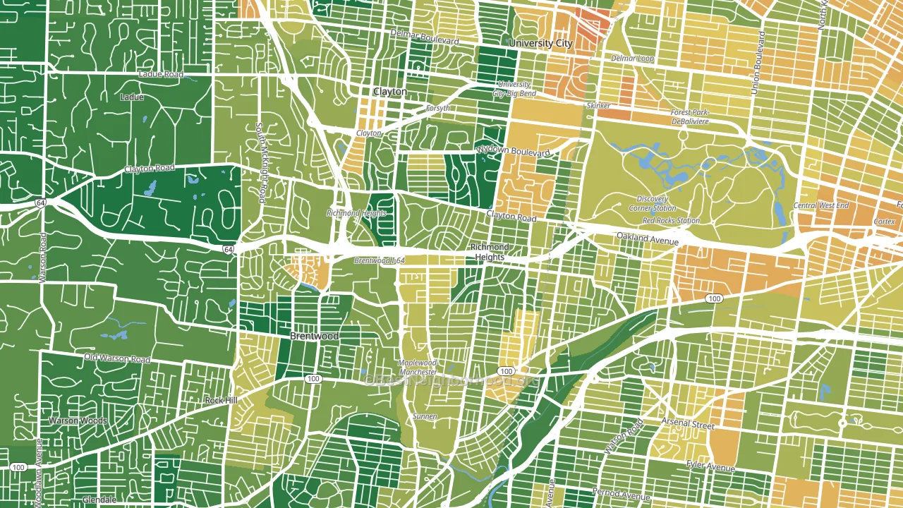 Richmond Heights, MO block-group voter-turnout map