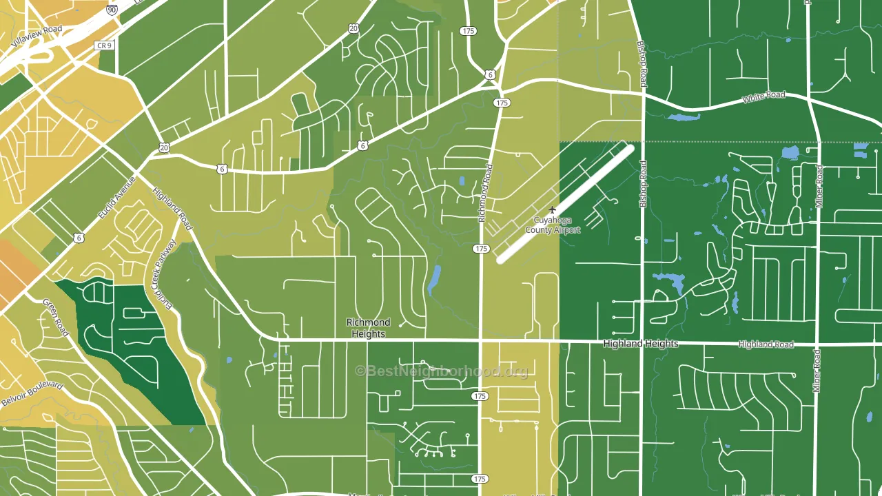 Richmond Heights, OH block-group voter-turnout map