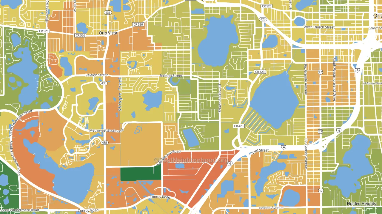 Richmond Heights-Orlando, Orlando, FL block-group voter-turnout map