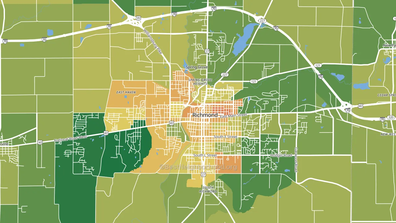 Richmond, IN block-group voter-turnout map