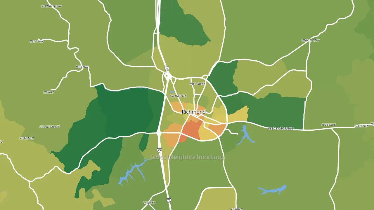 Richmond, KY block-group voter-turnout map