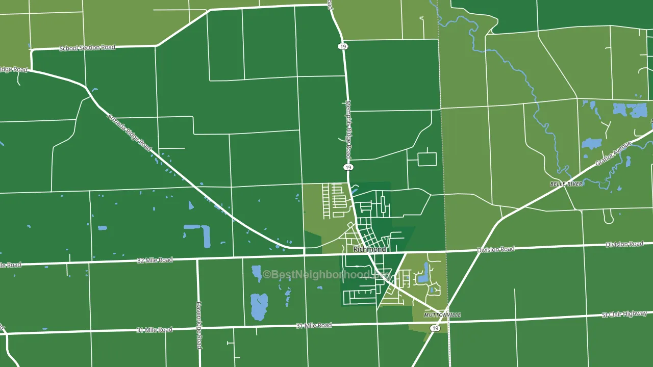 Richmond, MI block-group voter-turnout map