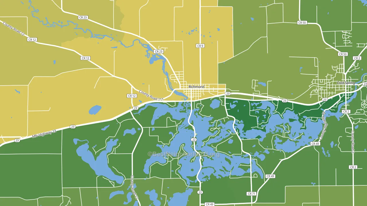 Richmond, MN block-group voter-turnout map
