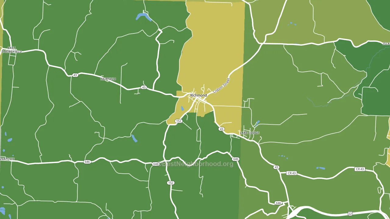 Richmond, OH block-group voter-turnout map