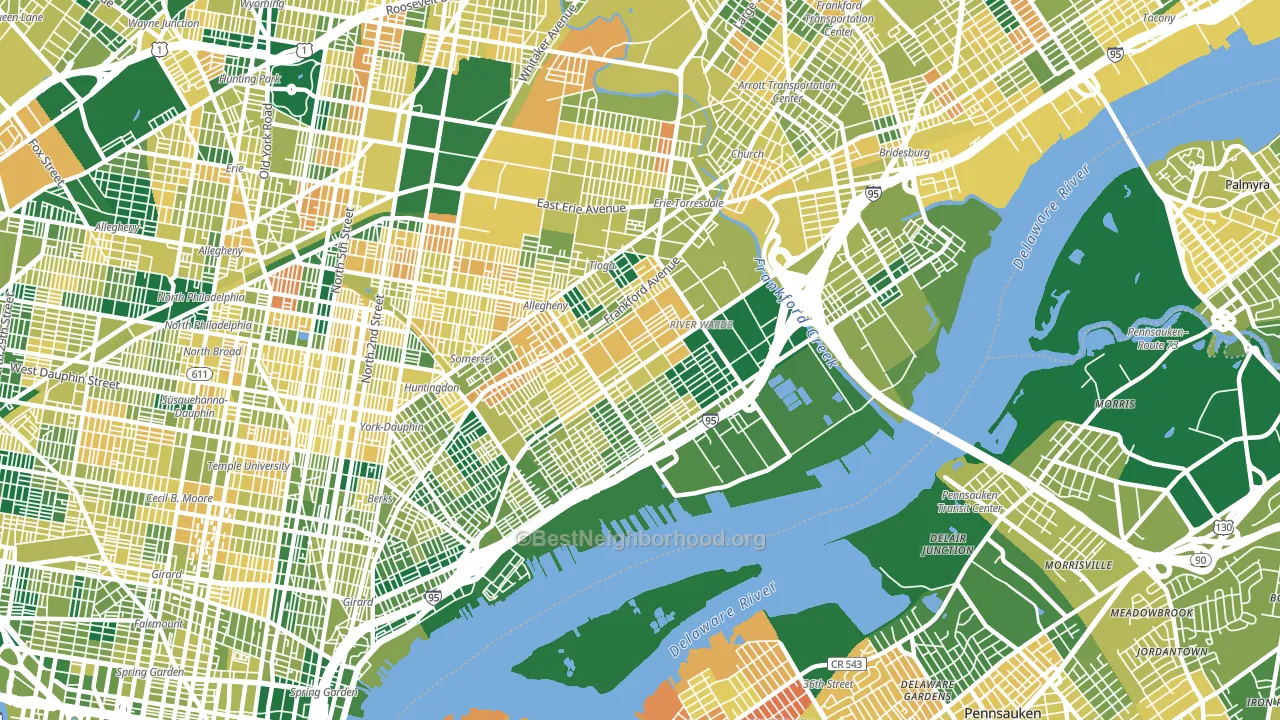 Richmond, Philadelphia, PA block-group voter-turnout map