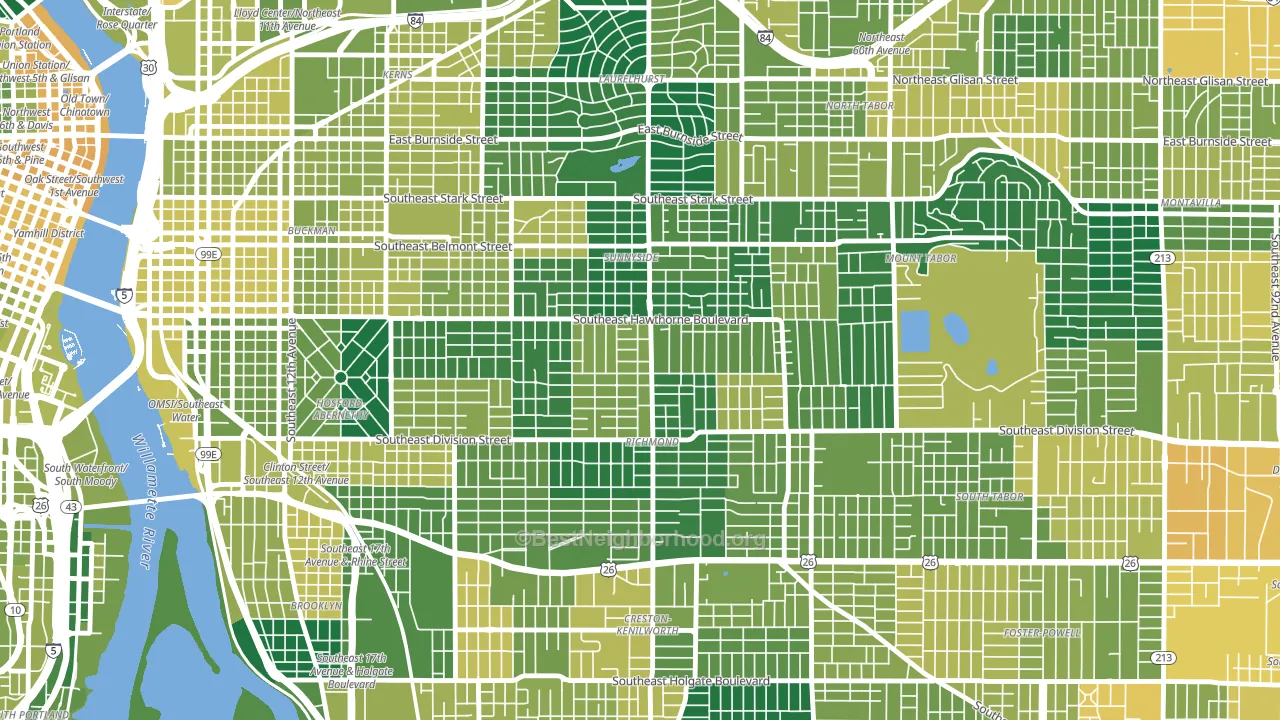 Richmond, Portland, OR block-group voter-turnout map