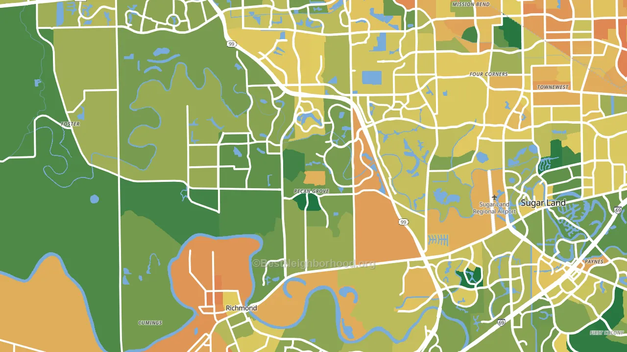 Richmond, TX block-group voter-turnout map
