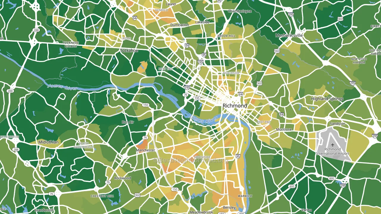 Richmond, VA block-group voter-turnout map