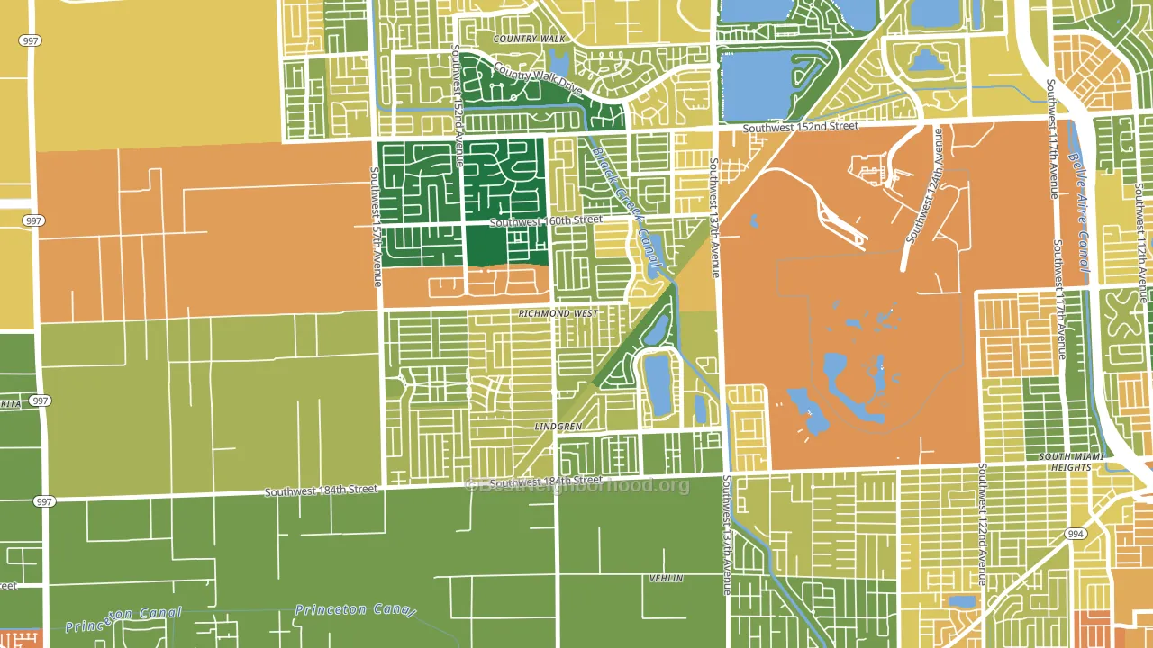 Richmond West, FL block-group voter-turnout map