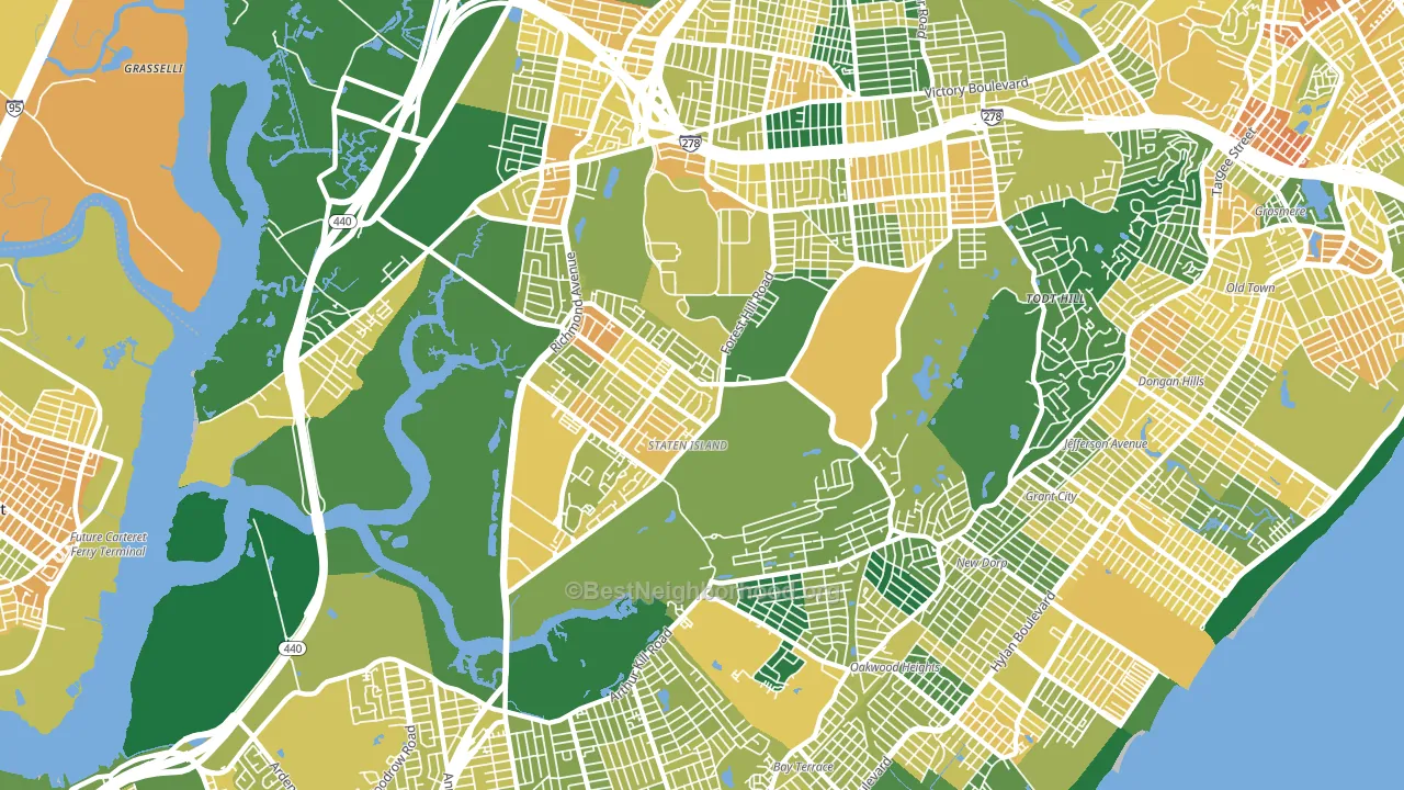 Richmondtown, Staten Island, NY block-group voter-turnout map