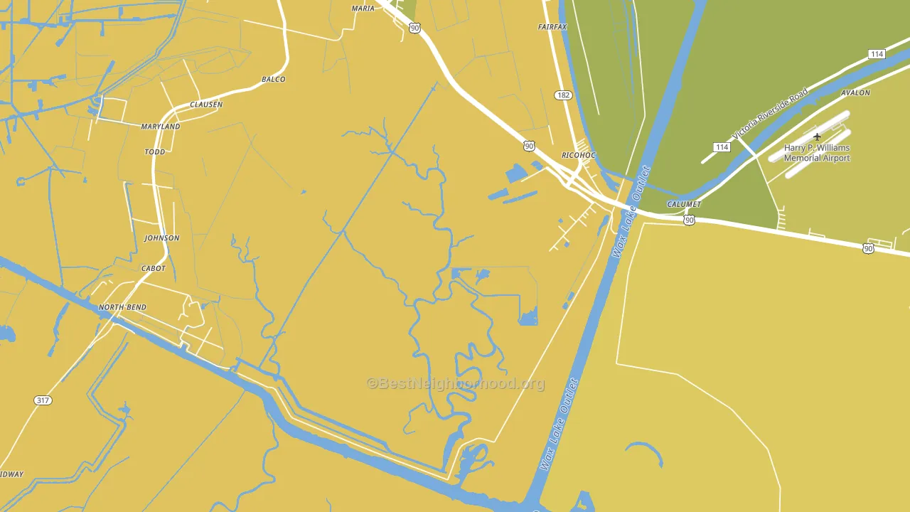 Richohoc, LA block-group voter-turnout map