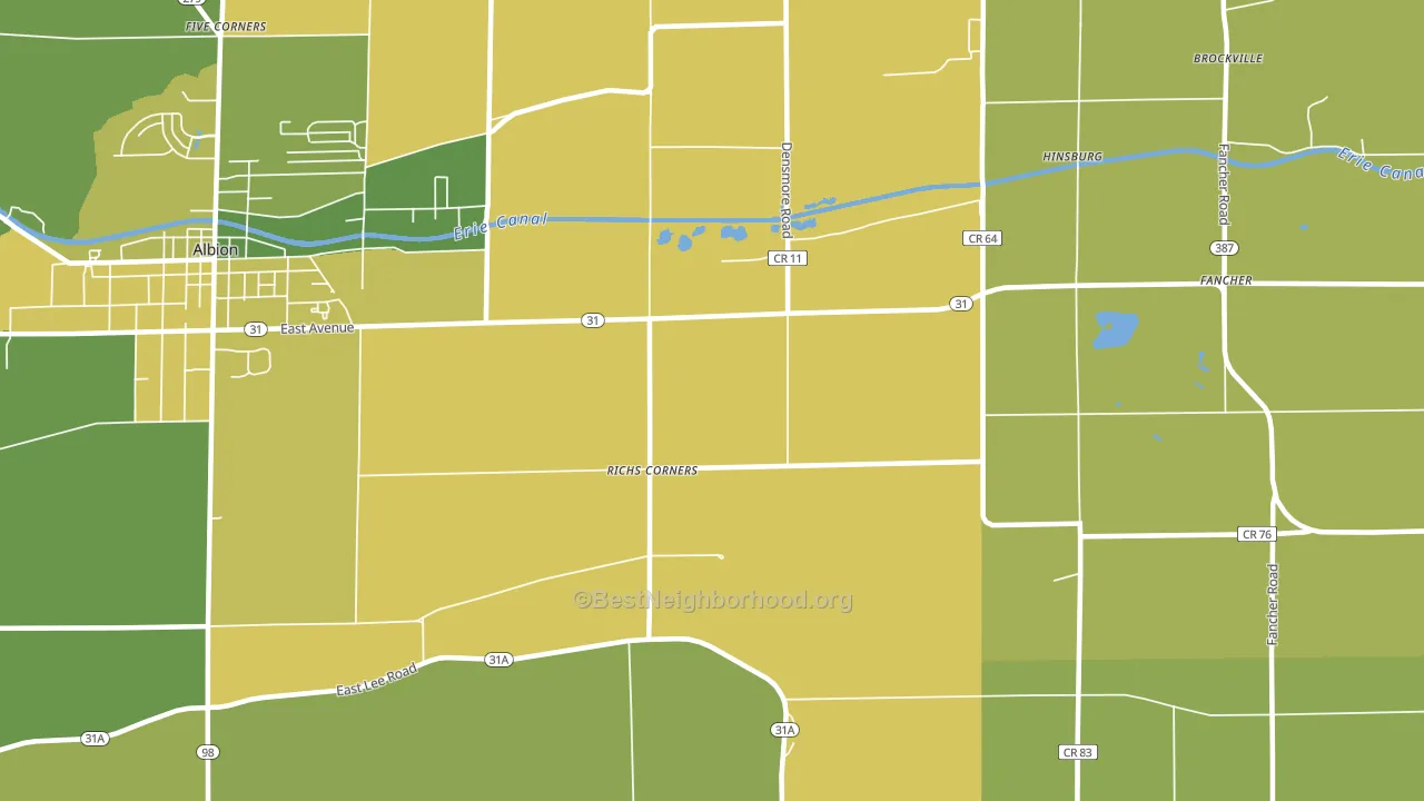 Richs Corners, NY block-group voter-turnout map