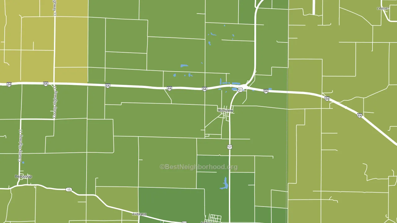 Richview, IL block-group voter-turnout map