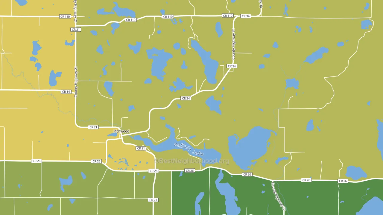 Richwood, MN block-group voter-turnout map