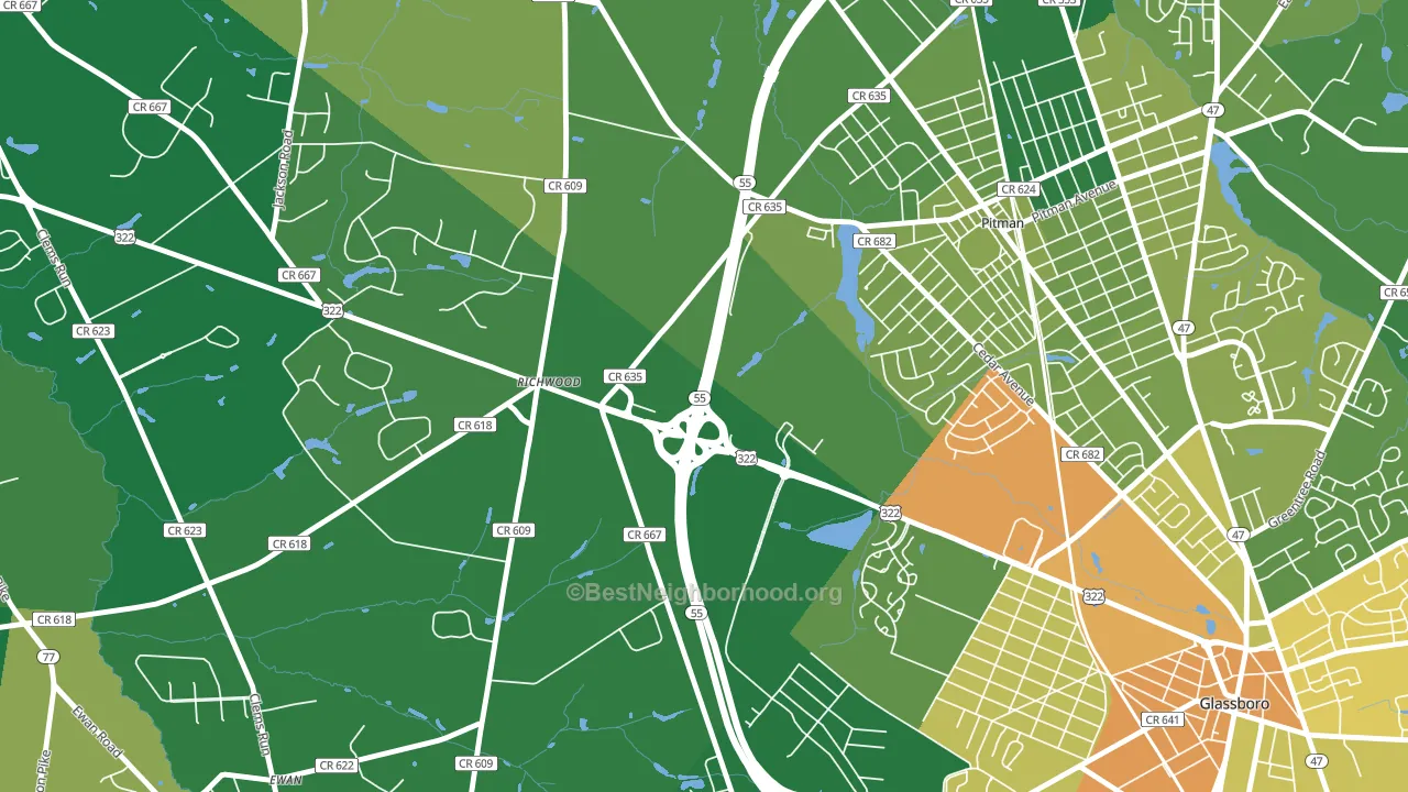 Richwood, NJ block-group voter-turnout map