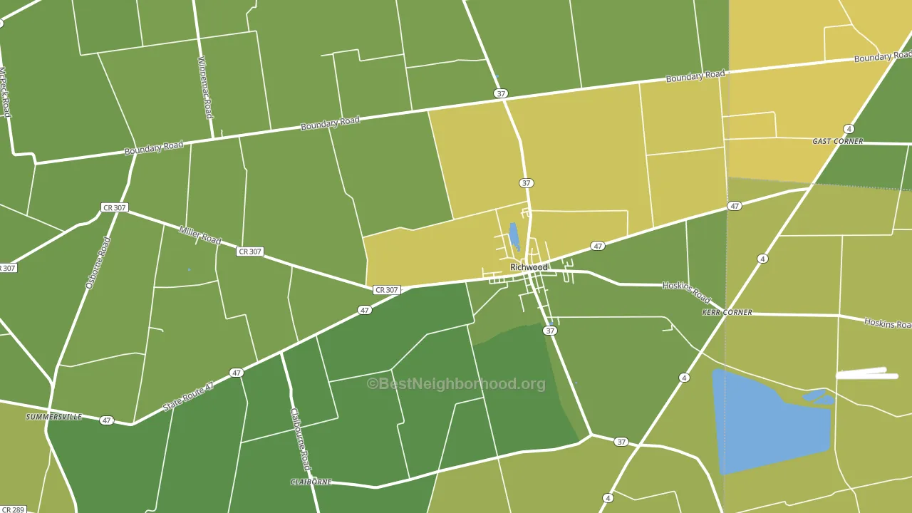 Richwood, OH block-group voter-turnout map