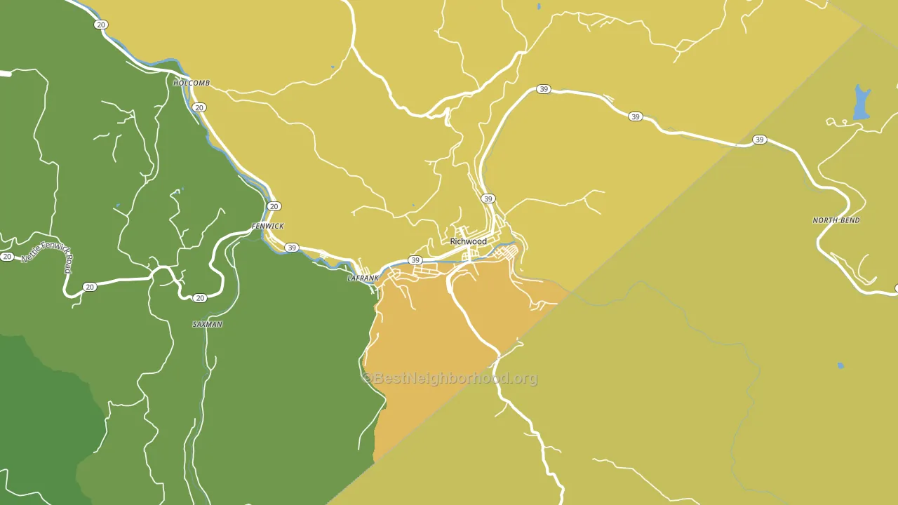 Richwood, WV block-group voter-turnout map