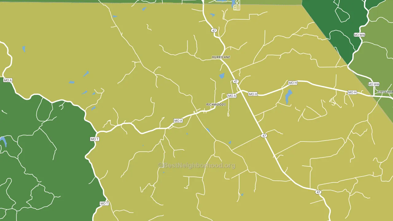 Richwoods, MO block-group voter-turnout map
