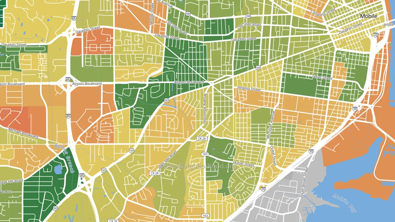 Rickarby, Mobile, AL block-group voter-turnout map