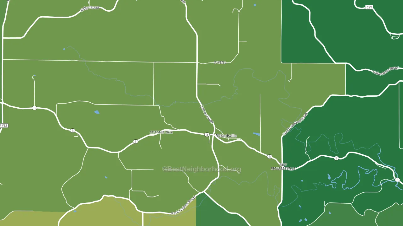 Rickardsville, IA block-group voter-turnout map