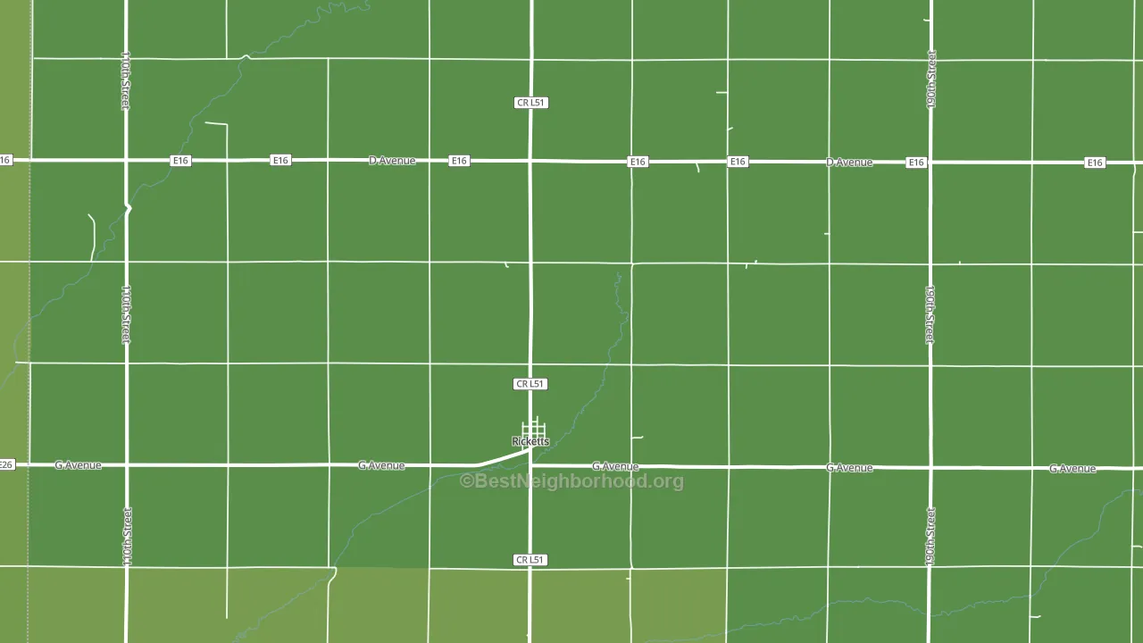 Ricketts, IA block-group voter-turnout map