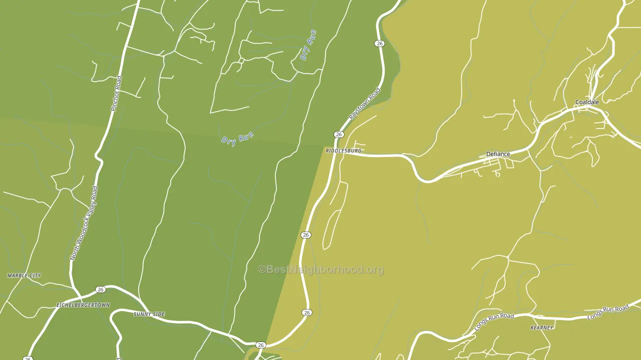 Riddlesburg, PA block-group voter-turnout map