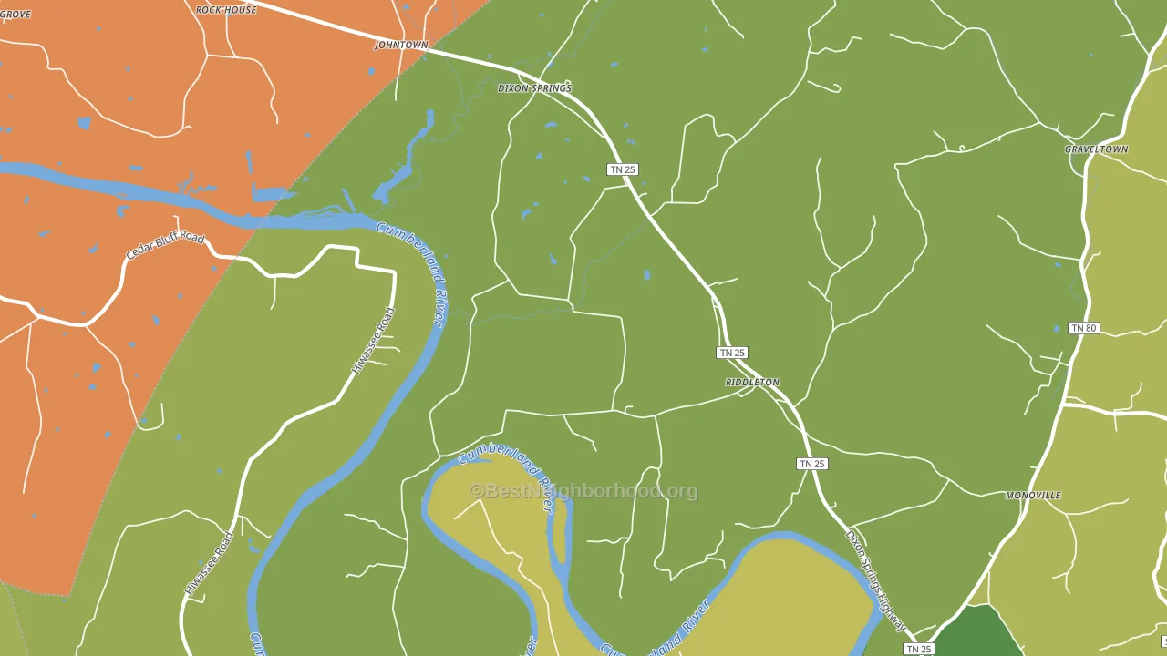 Riddleton, TN block-group voter-turnout map