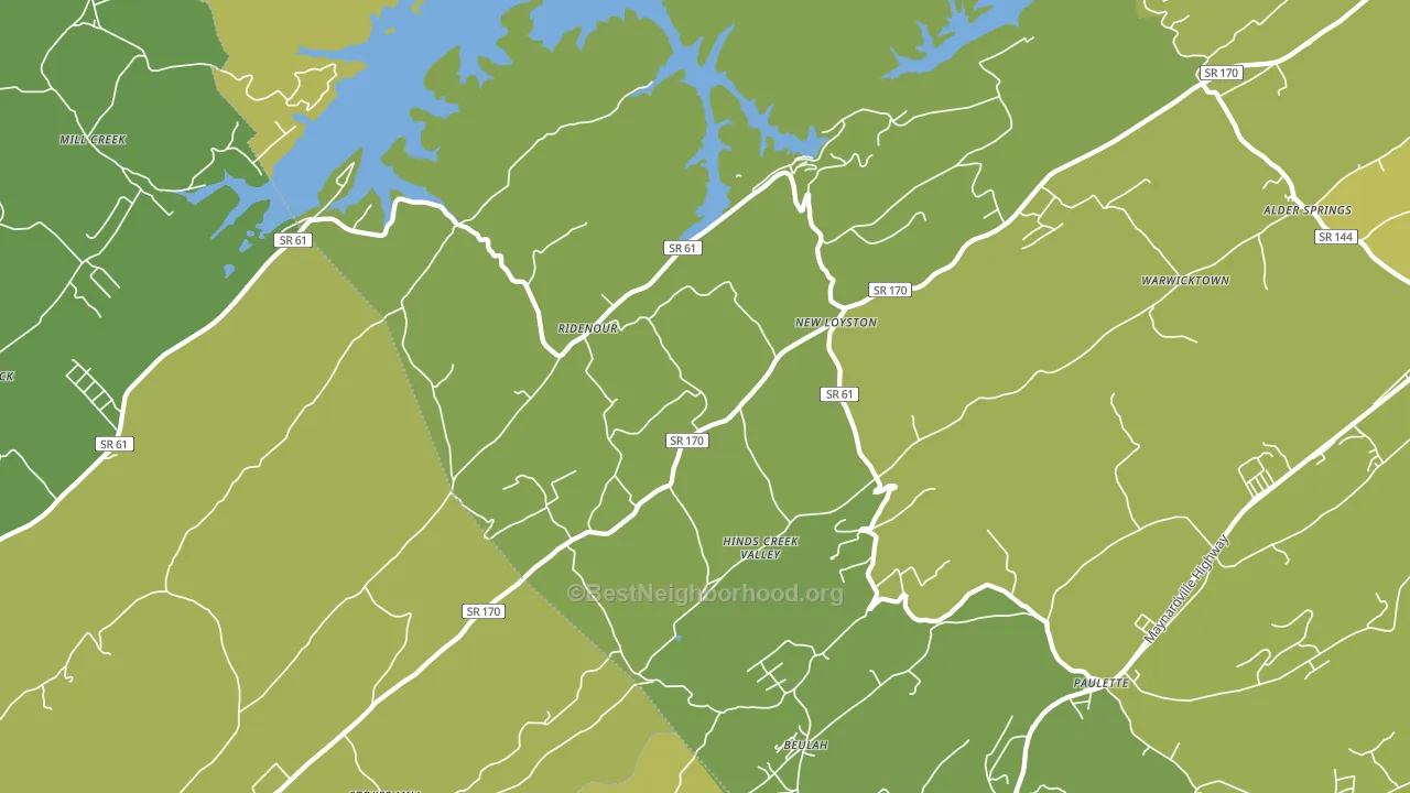 Ridenour, TN block-group voter-turnout map