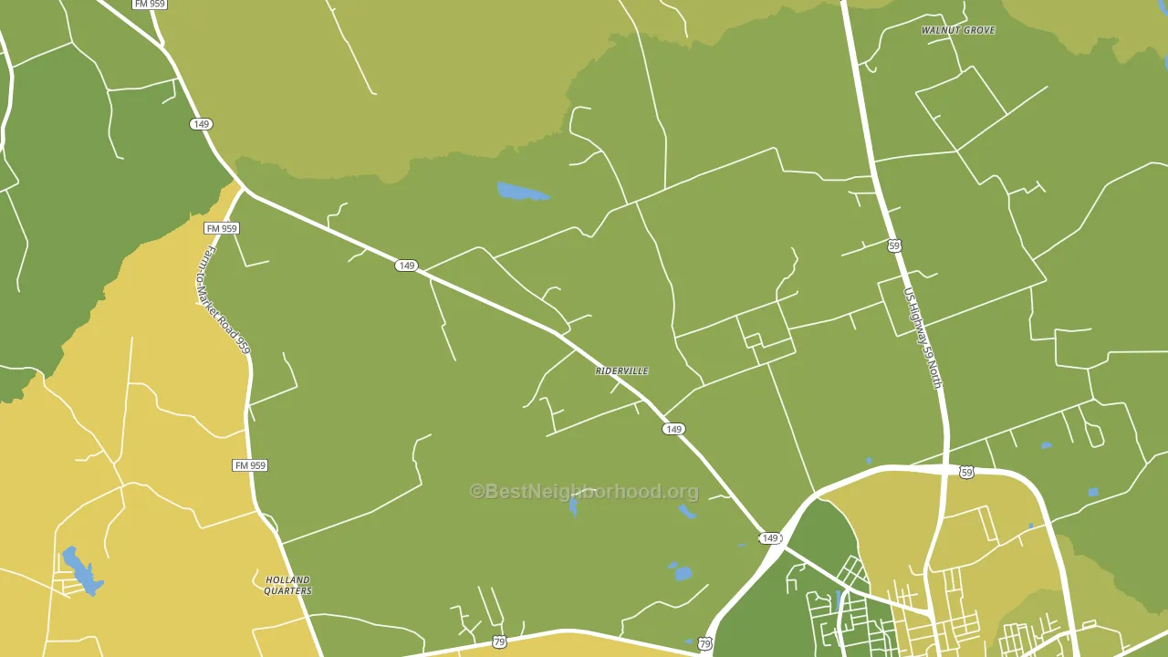 Riderville, TX block-group voter-turnout map