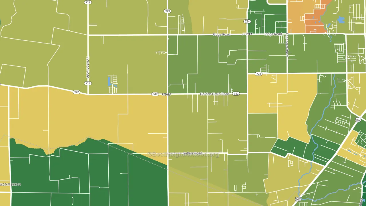 Ridge, LA block-group voter-turnout map